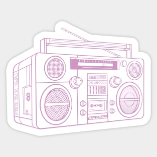 Boombox (Pastel Violet Lines) Analog / Music Sticker